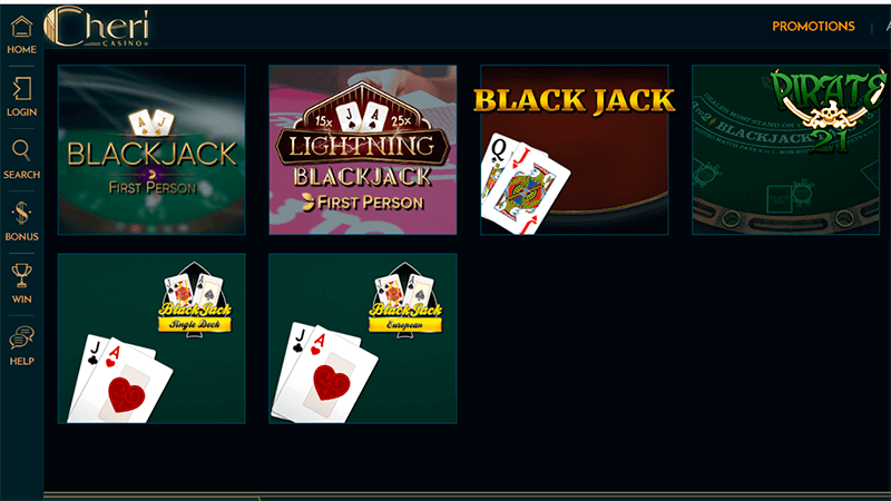 Jeux de Blackjack au cheri casino