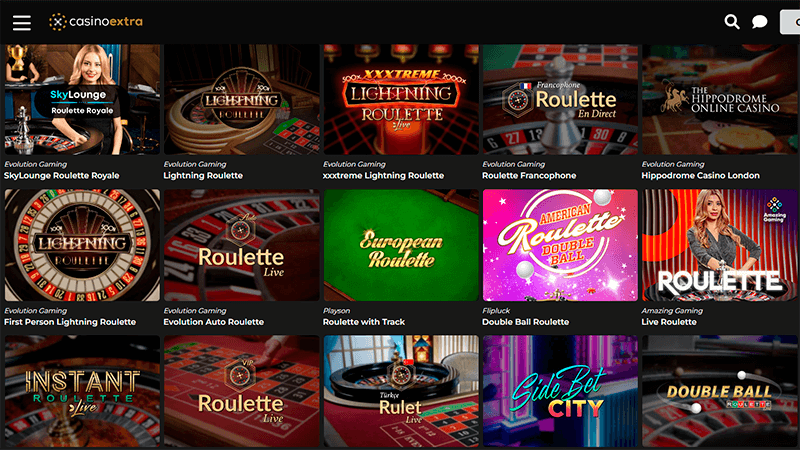 Page de casino en direct casino extra