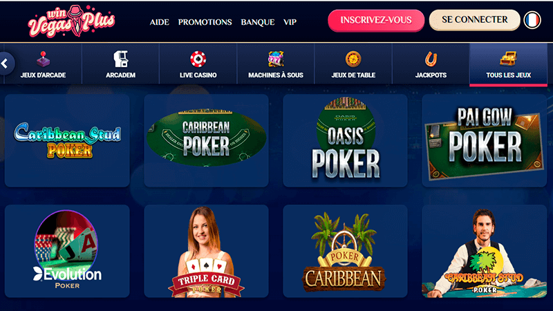 Jeux de poker de vegasplus casino