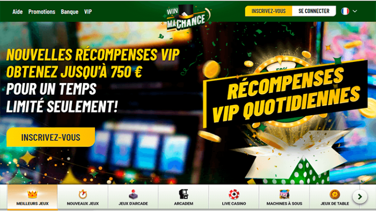 Page principale du site machance casino