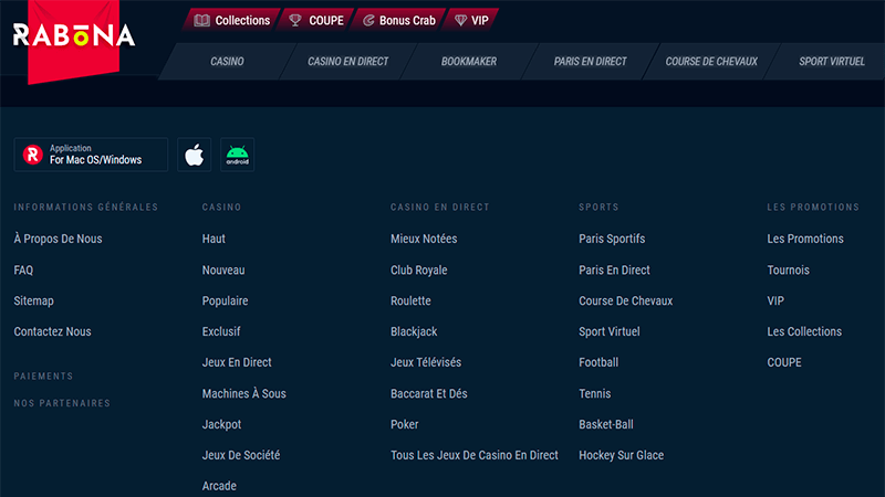 Page de download de aplicacion mobile rabona casino