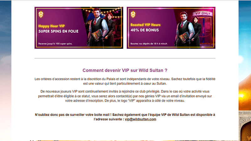 Promo club vip wild sultan casino