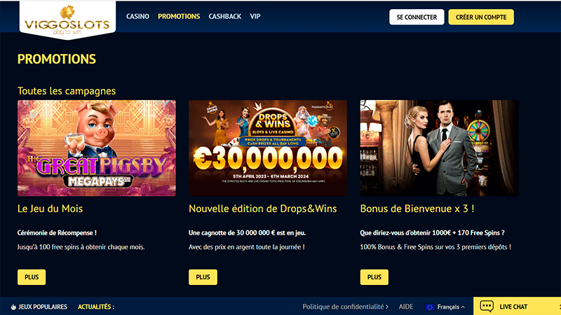 Diverses promotions viggoslots casino