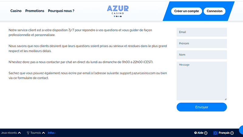 Azur casino service client