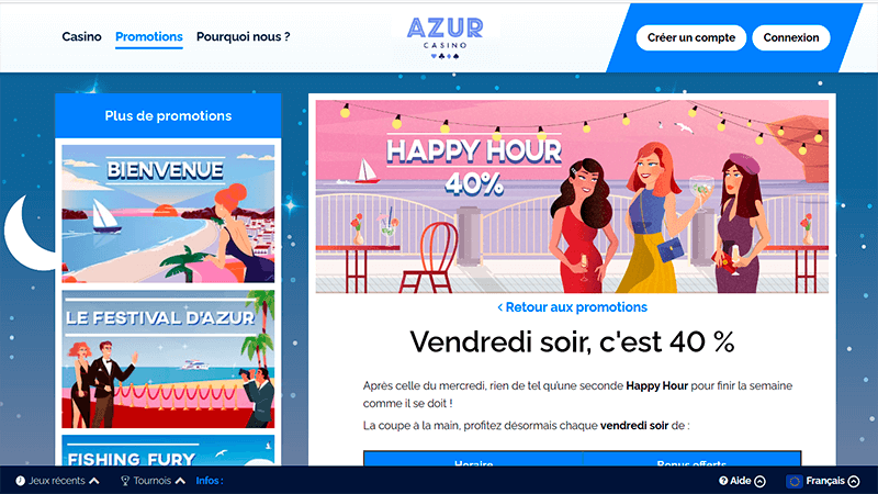 Bonus happy hour de azur casino