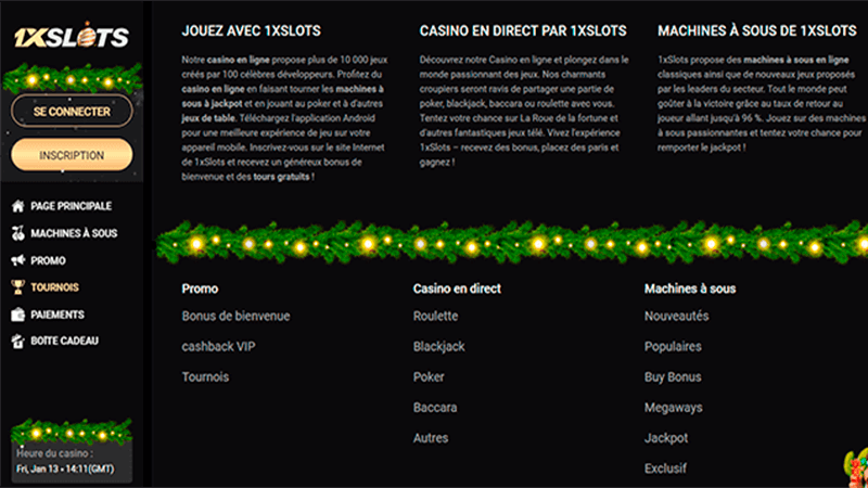 1xslots casino vue generale