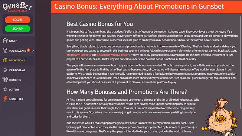 Casino Bonus gunsbet