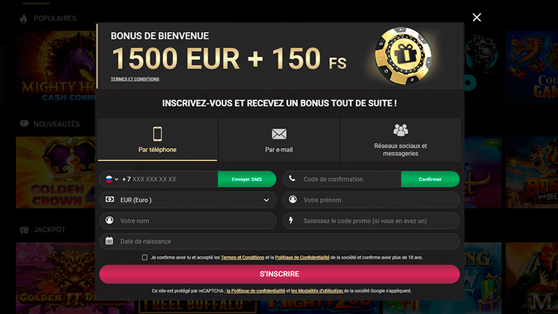 Bonus de Bienvenue 1xslots casino