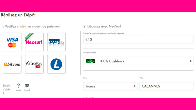 Alternatives au moyen de paiement Neosurf 