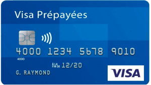 Face de la carte visa prepaid 