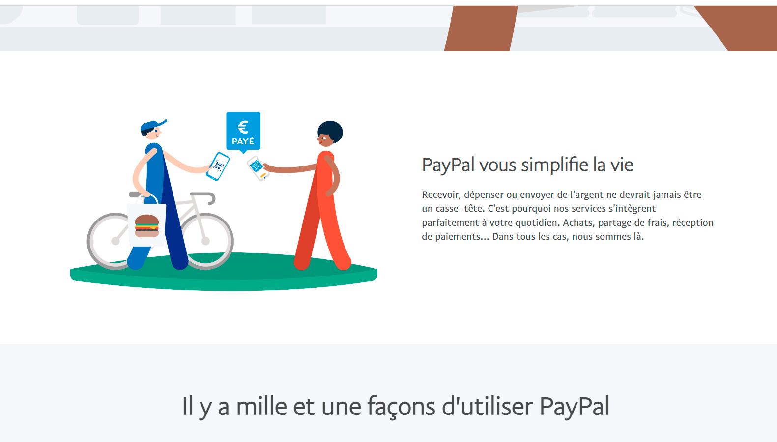 Page de depôt du site paypal en ligne