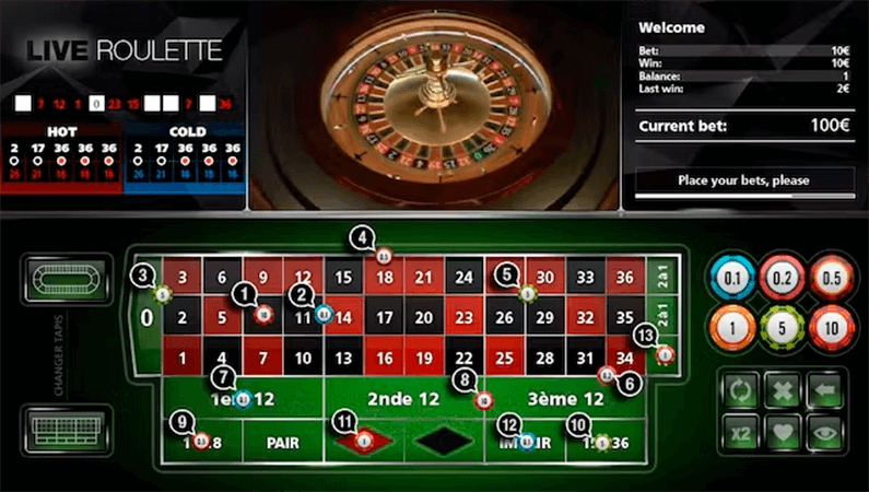 Roulette au jeux de casino