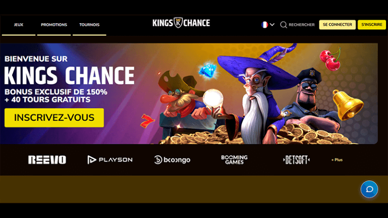Page principale de Kings Chance Casino